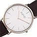 August Steiner Men's AS8084XRG Quartz Classic Silver Dial Slim Case Watch with Brown over Nubuck Leather Strap