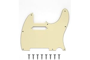 SAMHEROME 8 Hole Tele Pickguard Modern Style TL Pick Guard with Pickup Mounting Screw Holes for Tele/Telecaster (Cream)
