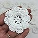 PEPPERLONELY Brand 20PC Cream White 8 Petals 2 Inch Crocheted Flower Appliques Embellishments