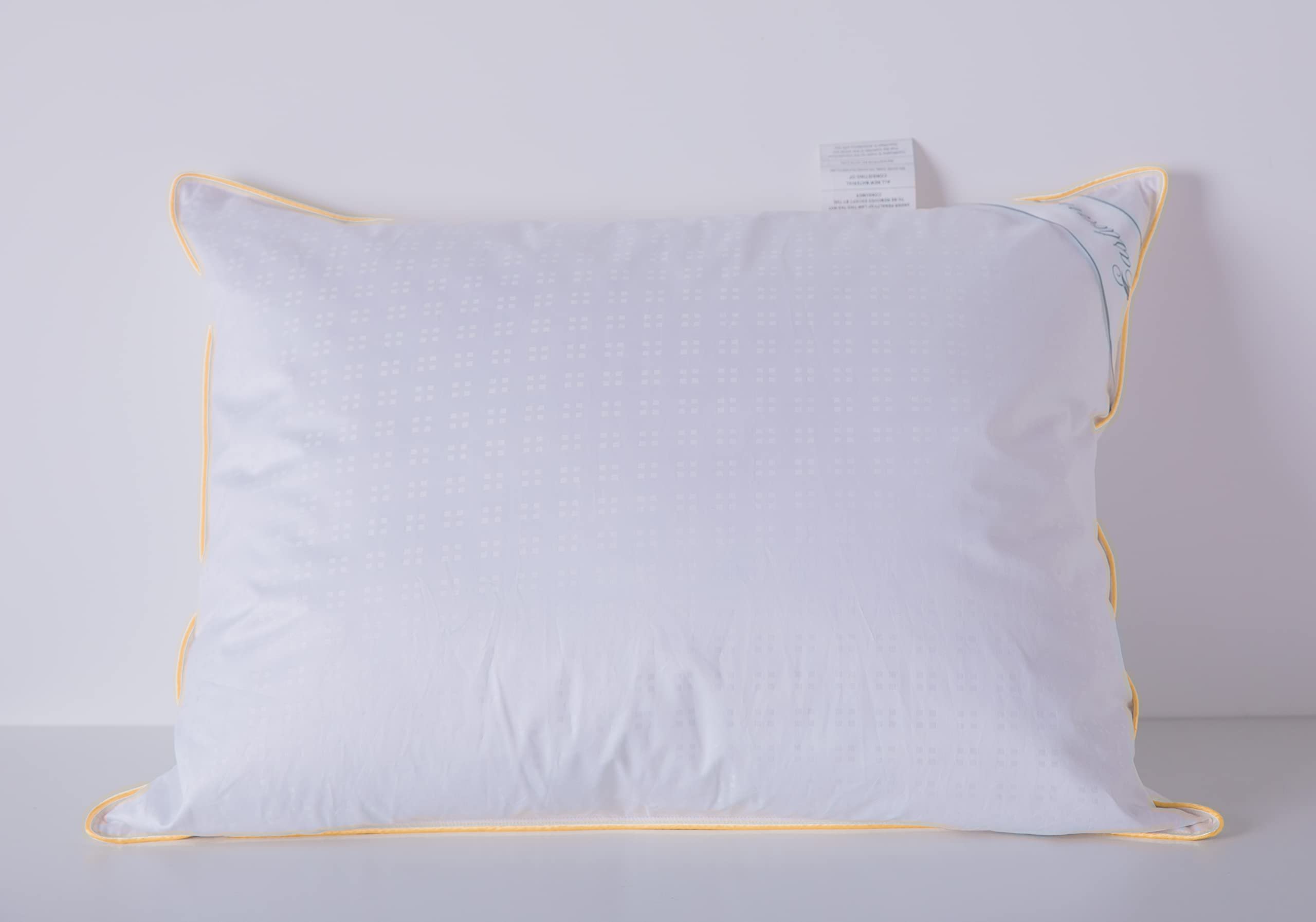 Eastwarmth Goose Down Feather Pillows Standard Size One Pillow 100% Cotton Classic White Supportive Cool Bed Pillows for Back Side Stomach Sleepers