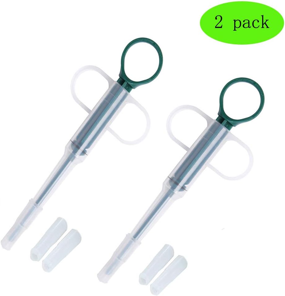 Greentwo Pet Medicine Syringe for Cat & Dog,（2 Pack） Pet Piller Gun As Dog Pill Dispenser Or Cat Pill Shooter Soft Tip Medical Feeding Tool