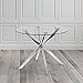 Uptown Club Franz Collection State-of-the-art Round Dining Table with Tempered Glass Top and Stainless Steel Legs, Seats 4 in Style and Comfort, 41.3