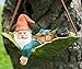 Twig & Flower Mini Gnomes Harley The Happy Miniature Leaf Hammock Gnomes Decor with His Best Blue Bird Buddy Jay Garden Gnomes 4.3