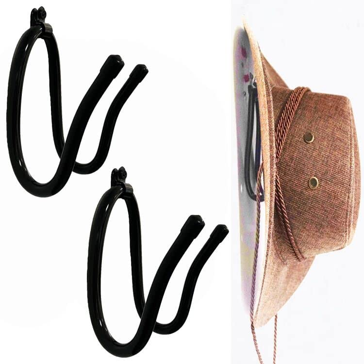 Cowboy Hat Rack Hat Holder Hat Organizer Hat Display Hat Hooks Hat Storage Hat Wall Mount - Easy to Install - Screws Included - Easily Adjustable - Fit Any Hat - 2 Pack