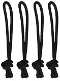 SBS - Leash String Cord for Surfboard, Longboard and SUP - 4 Pack (Black)