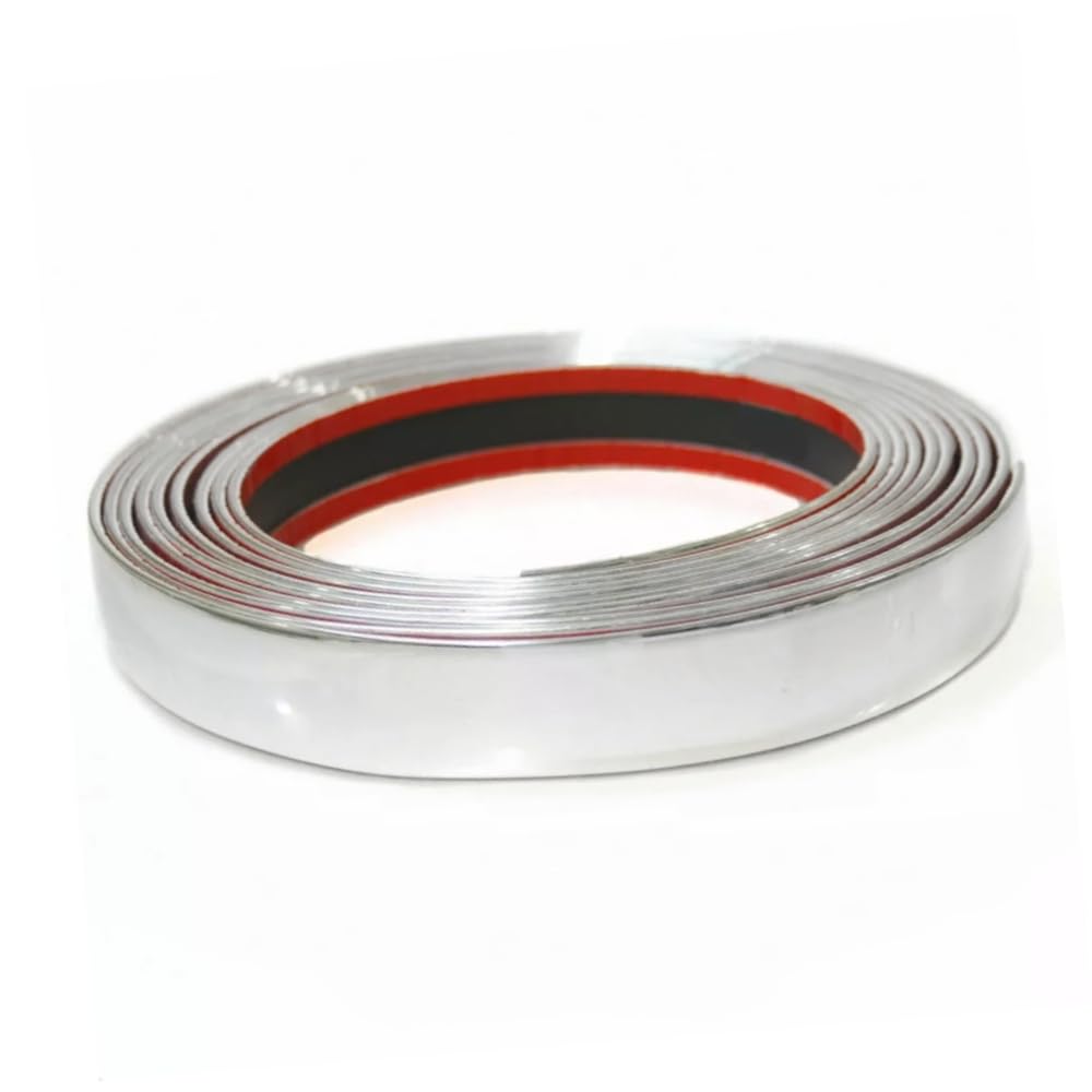 Car Styling Strip Chrome Trim Tape 0.98"*16 feet Flexible Strip Moulding DIY Self Adhesive Detail Side Exterior Edge Protect Sticker Truck Caravan Van Boats Cars