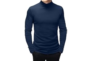 ANGBATER Men's Fashion Mock Turtleneck T-Shirts Long Sleeve Pullover Sweater Basic Designed Undershirt Slim Fit Top