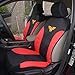 BDK Warner Bros DC Comics Wonder Woman Car Accessories Seat Covers - Front Car Seat Cover Includes Removable Head Cover & Matching Seat Belt Pads, Side Airbag Compatible, Universal Fit, Red & Black