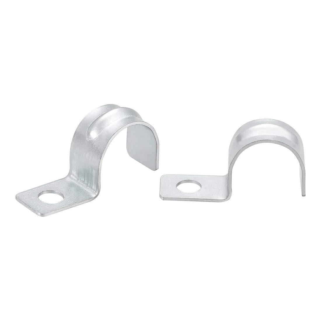 uxcell 35/64" EMT One Hole Strap Pipe Strap Zinc-Plated Steel Reinforced Rib for Pipe Fixing on Various Surfaces 50PCS