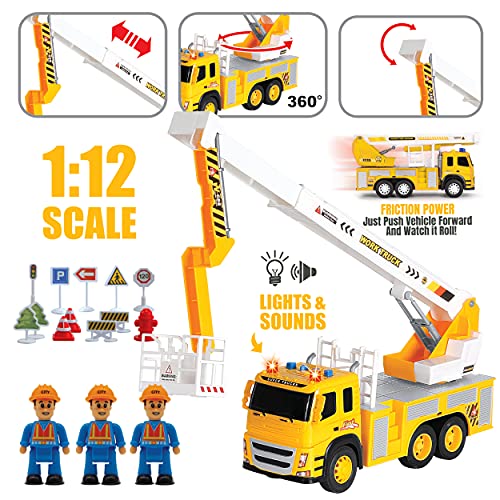 Toy Rescue Truck 112 Scale Big Utility Bucket Truck w/ Lights