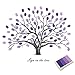 Fingerprints Tree, Proboths Creative Wedding Guest Signature Sign-in Book Canvas Ballons Tree Fingerprints Painting Decor for Wedding Party with 4pcs Ink Pads Purple