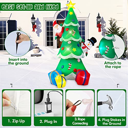 7FT Tall Christmas Inflatables Tree Outdoor Decorations Blow Up