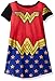 DC Comics Big Girl's Wonder Woman Super Heroes Costume Nightgown Pj, Blue, 10/12