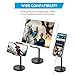 Adjustable Cell Phone Stand Holder for Desk Universal fits All Cellphones Compatible iPhone Xs Max XR X 6 6S 7 8 Plus, Galaxy S10 Plus Note 9& 7”-13” Tablets iPad, Great for Facetime& Recipe Reading