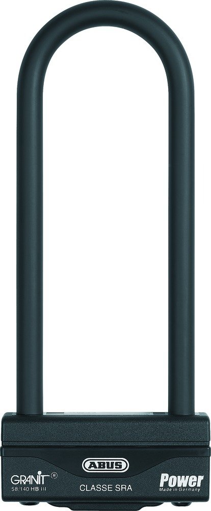 ABUS U-lock Granit Power 58/140HBIII - Motorbike lock with XPlus cylinder - security level 18 - 260 mm shackle height, black