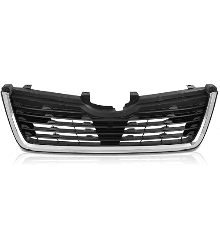 Amazon.com: PartsFlow Chrome Trim Front Upper Grill Glossy Black