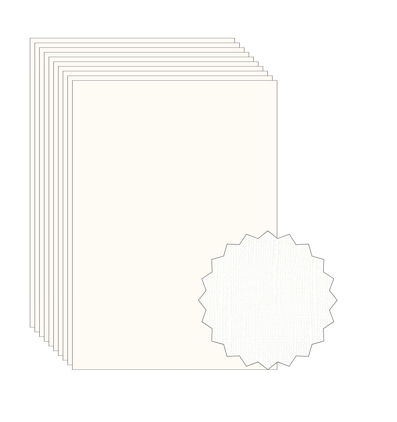 ASENME Colored Paper, Off-White, 8 Units Textured Cardboard (Off White, A3/8Units)