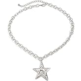 Titayen Gold Star Pendant Necklace for Women Dainty Chunky Star Chain Statement Necklaces Adjustable Trendy Jewelry