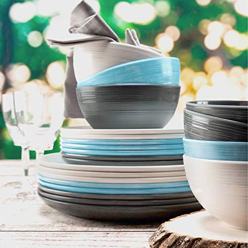 Zak Designs Melamine Dinnerware Set, 12Piece, Service for 4, American