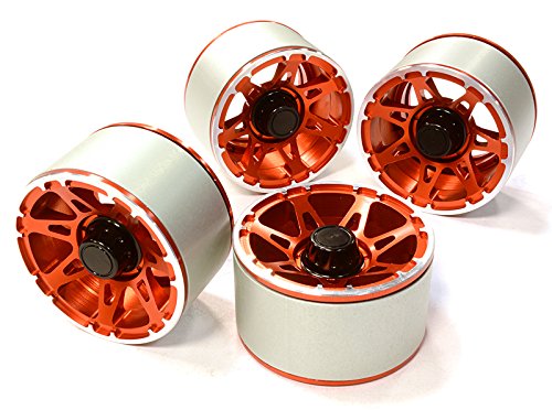 Integy Hobby RC Model C26441RED High Mass 2.2 Size Alloy A7 Spoke Beadlock Wheel (4) for Scale Off-Road Crawler