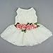 Fitwarm Luxury Rose Lace Pet Dog Weddding Dress Bride Clothes Formal Apparel, Large