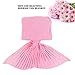 Daenerys-Liu Knitted Mermaid Tail Blanket for Adults Teens Kids Soft and Fashion All Seasons Sleeping Blankets Crochet Snuggle Mermaid, Pink