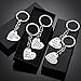 Zhanmai 5 Pack Teacher Gift Key Ring Heart Shaped Charm Keychain for Women (Heart Pendant)
