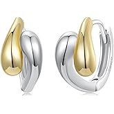 MUNDELL 925 Sterling Silver Classic Starlight Hoop Earrings Double Stars Hypoallergenic Earrings Ear Buckles for Women Fine Jewelry