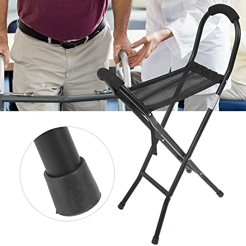 Walking Stick with Folding Seat - Portable Chair for Adults and Dual Use Stool for Men and Women