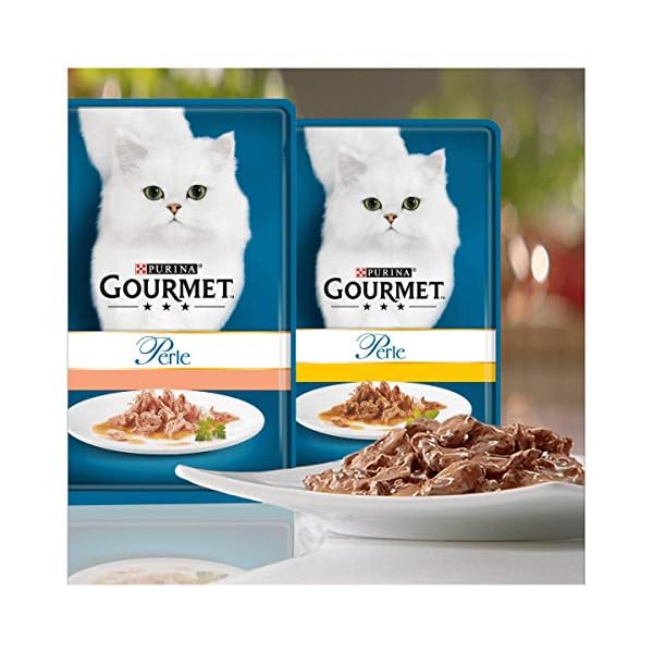 Gourmet Wet Cat Food Pouches in Gravy - Gourmet Perle Chef's Collection - Mix of Chicken, Lamb, Duck, Turkey, Pet Food…