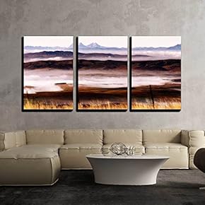 3 Piece Canvas Wall Art - Autumn Viewpoint - Modern Home Art Stretched and Framed Ready to Hang - 16"x24"x3 Panels