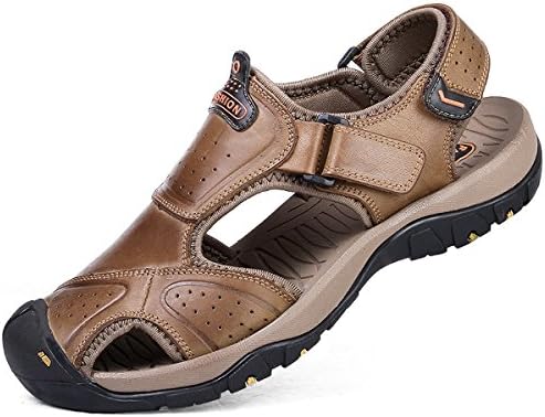 VENSHINE Mens Leather Sports Sandals Summer Hook Loop Outdoor Athletics Fisherman Beach Hiking Sandal