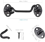 LIYUABU Black Stainless Steel Cabin Hook Eye Latch Lock for Shed Gate Door 100mm view 7