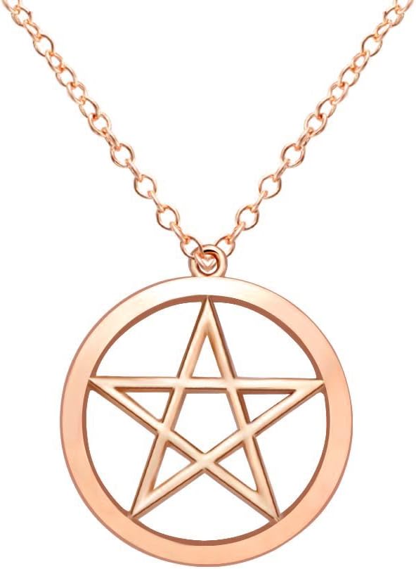 Gold Silver Supernatural Star Pentagram Pentacle Pendant Necklace Wicca Pagan Jewelry