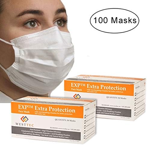 Disposable White Face Mask 100 Extra Protection FDA Approved 3 Ply Elastic Earloop