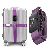 BlueCosto (Purple) TSA Approved Locking Luggage Strap Suitcase Travel Belts