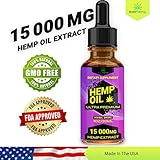Hemp Oil Drops 4000mg, Full Spectrum Co2 Extracted, Help Reduce Stress, Anxiety and Pain, Anti-inflammatory, 100% Natural Ingredients, Vegan Friendly, GMO Free