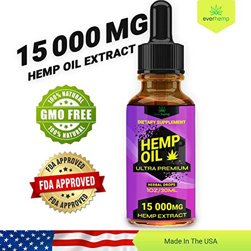 Hemp Oil Drops 4000mg, Full Spectrum Co2 Extracted, Help Reduce Stress, Anxiety and Pain, Anti-inflammatory, 100% Natural Ingredients, Vegan Friendly, GMO Free