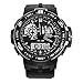 ETEVON Men’s ‘Air Force’ Stylish Big Face Analog Digital Watch with Soft & Light Silicone Band - Dual Time Zone - 30M Waterproof - EL Backlight, Fashion Military Outdoor Sport Watches for Men - Black