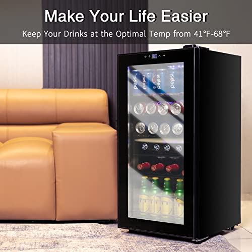Anukis 3.2 Cu.Ft Beverage Refrigerator Cooler with Touch Control, Auto