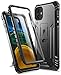 Poetic Revolution Case for iPhone 11, [20FT Mil-Grade Drop Tested], Full-Body Rugged Dual-Layer Shockproof Protective Cover with Kickstand and Built-in-Screen Protector, Black