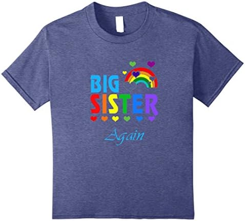 Kids Big sister again tshirt - Big sister again shirts for girls 10 Heather Blue
