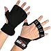 BHIVES Ventilated Workout Weight Lifting Gloves with Built-in Wrist Wraps Full Palm Protection & Extra Grip Support for Pull Ups, Cross Training, Fitness, WODs&Powerlifting Suits Men&Women (Black, M)