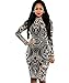 VIVOSKY Sexy Women Tribal Tattoo Printed Party Dress Summer Dress