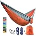 CCTRO Double Camping Hammock, Portable Lightweight Nylon Parachute Travel Camping Hiking Hammocks with Tree Straps & Carabiners for Outdoors Backpacking, Camping, Travel, Beach, Yard