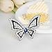 SANWOOD Women's Butterfly Rhinestone Brooch Pin Wedding Bridal Bouquet Jewelry (Silver)