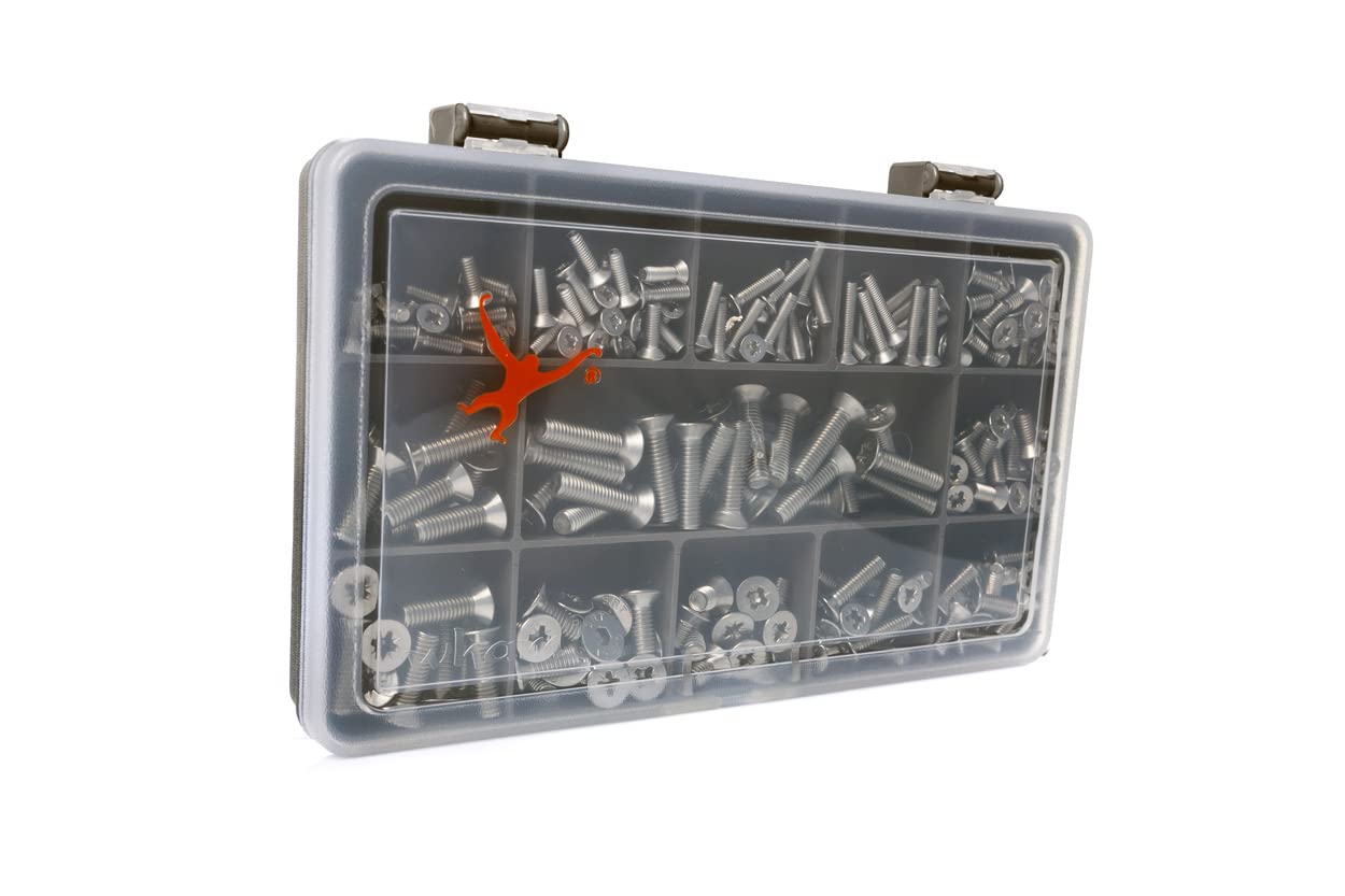 Monkeyjams' Shed Pozi Countersunk Machine Screw Kit. Assorted M3, M4 & M5. A2-70 (304) Stainless Steel. 270 Pieces