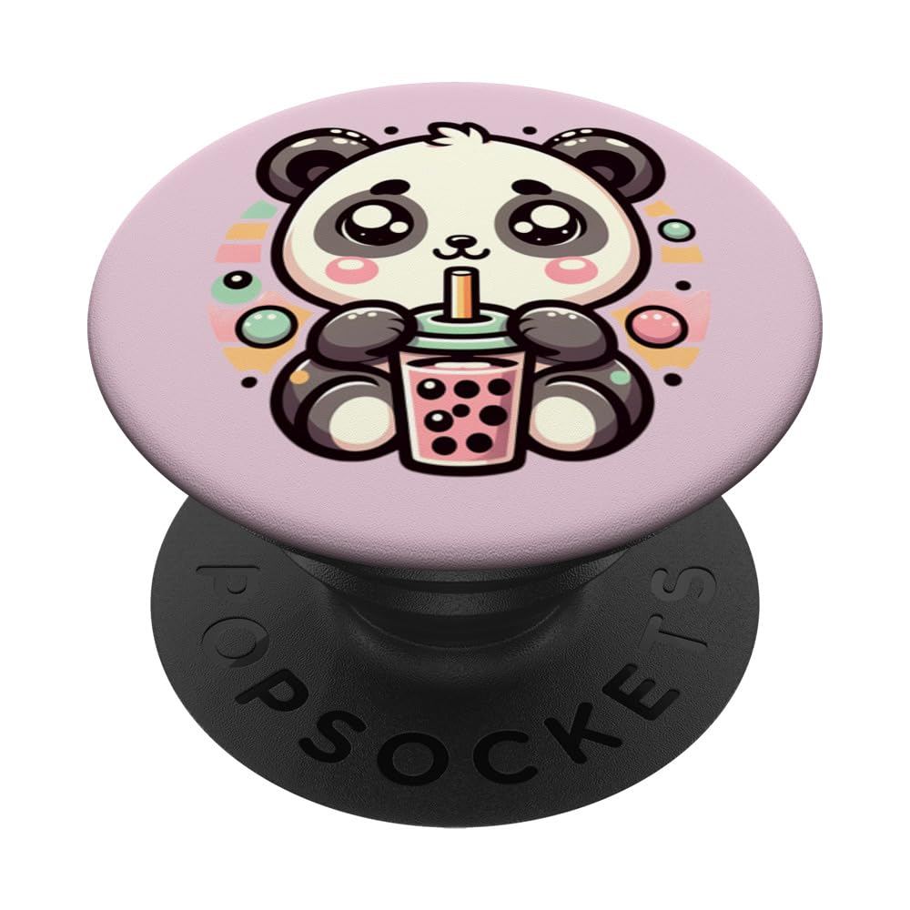 Panda Kawaii Boba Bubble Tea Cute Anime For Kids PopSockets Swappable PopGrip