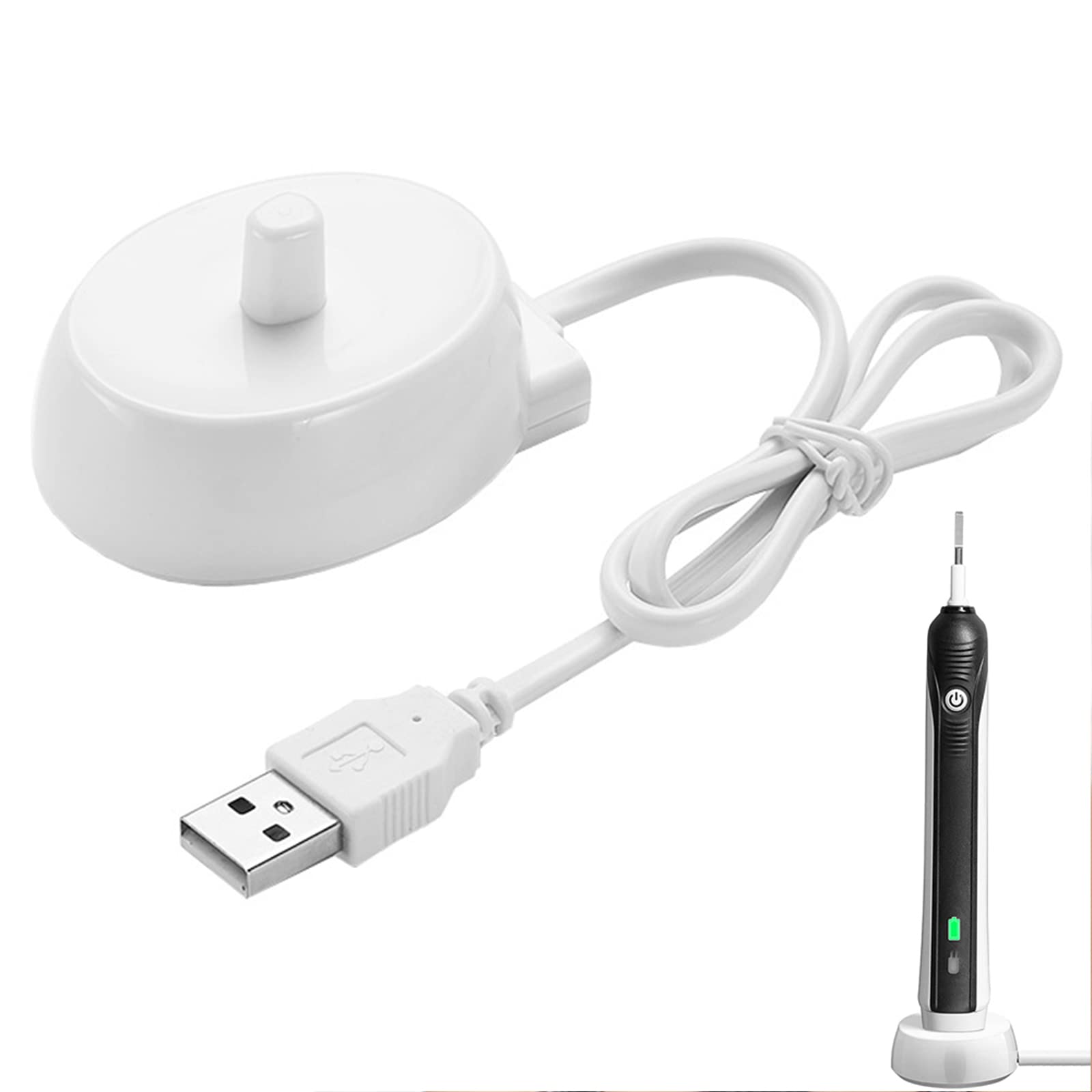 YJLX Toothbrush Charger for Oral B - Universal USB Port Connection Compatible With Braun Oral B Electric Toothbrush Inductive Model 3757 - Waterproof Portable Replacement