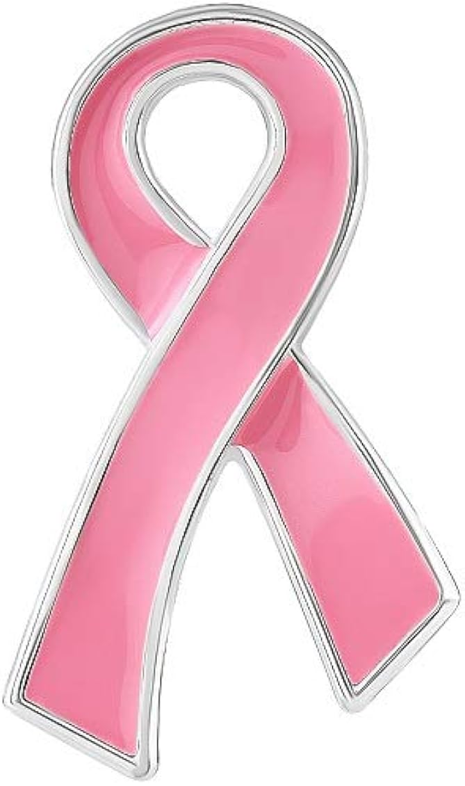 Breast Cancer Awareness Pink Ribbon Pin (1 Pin - Retail): Clothing